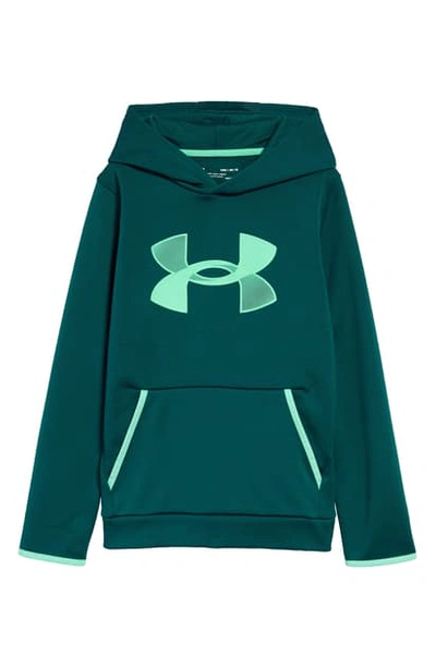 Under Armour Kids' Logo Fleece Hooded Sweatshirt (big Boy) In Blackout  Teal/ Comet Green | ModeSens