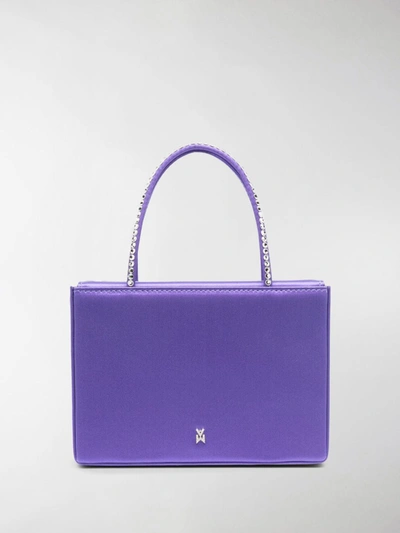 Shop Amina Muaddi Aminiguilda Satin Mini Bag In Purple