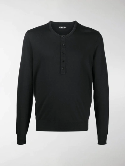 Shop Tom Ford Henley T-shirt In Black