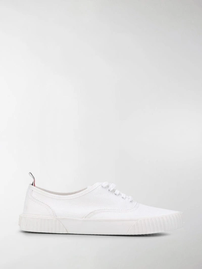 Shop Thom Browne Heritage Low-top Sneakers In White