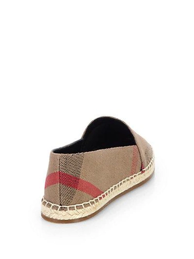 Shop Burberry Hodgeson Check Canvas Espadrille Flats In Classic