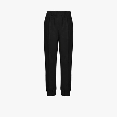 Shop Ganni Slim Leg Track Pants In Black