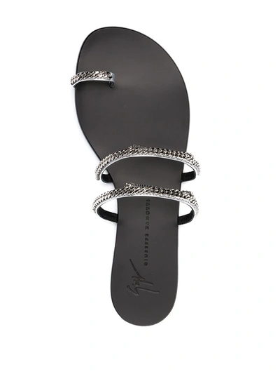 Shop Giuseppe Zanotti Mignon Leather Flat Sandals