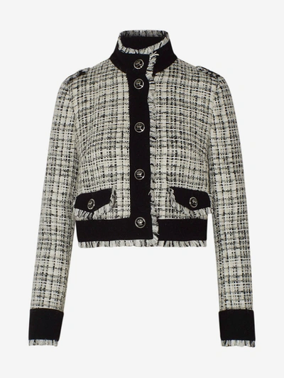 Shop Dolce & Gabbana Ivory Check Blazer In White