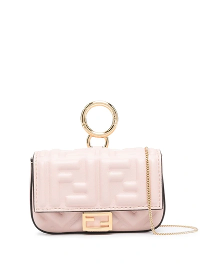 Shop Fendi Mini Baguette Bag In Pink & Purple