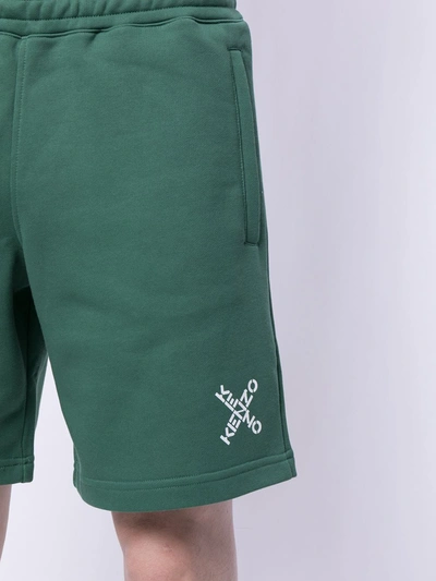 Shop Kenzo Logo-print Track Trousers In Green