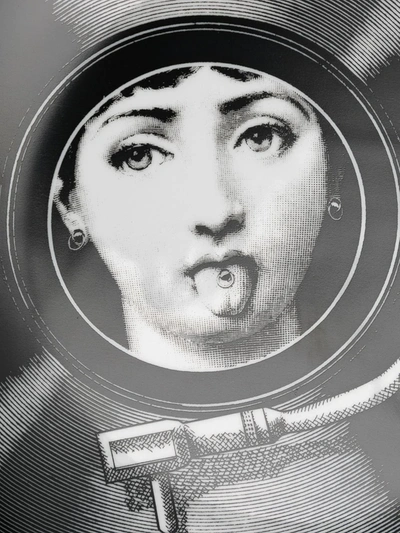 Shop Fornasetti Tema E Variazioni Wall Plate (no. 370) In Black