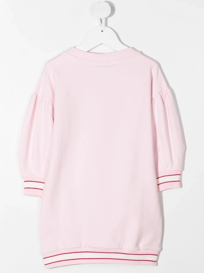 Monnalisa Dream Print Sweatshirt Dress In Pink