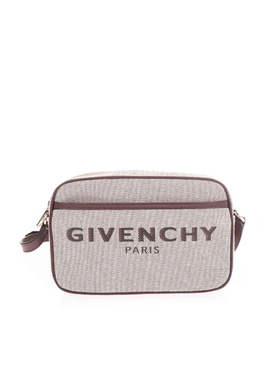 Shop Givenchy Bond Bag In Beige And Aubergine