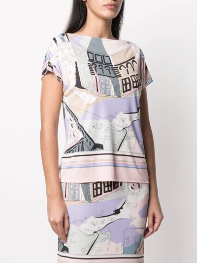 Shop Emilio Pucci Battistero-print Top In Pink