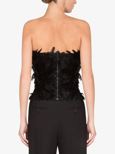 Shop Dolce & Gabbana Embellished Strapless Bustier In Black