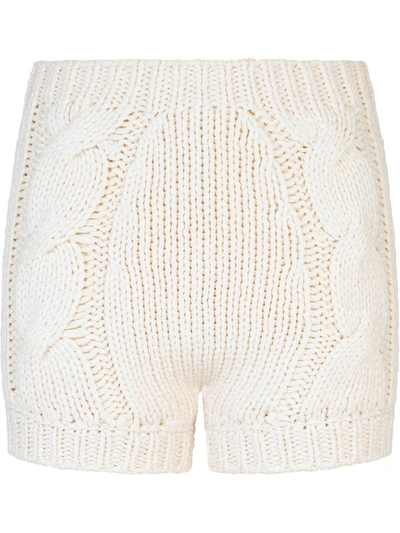 Shop Dolce & Gabbana Cable Knit Shorts In White