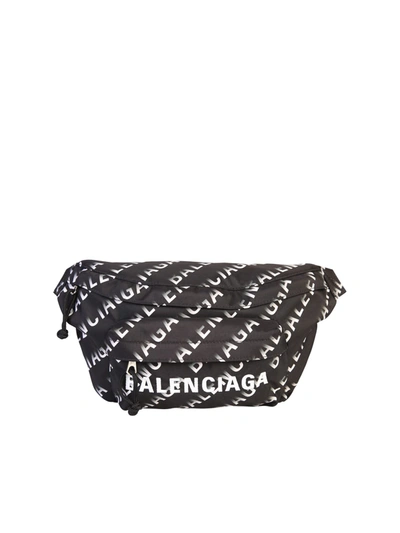 Shop Balenciaga Branded Belt Bag In Black