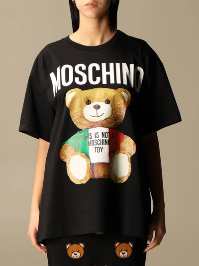 Shop Moschino Couture Over T-shirt With Teddy In Black