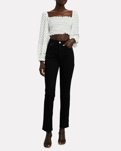 Shop Solid & Striped Remy Polka Dot Crop Top In White/black