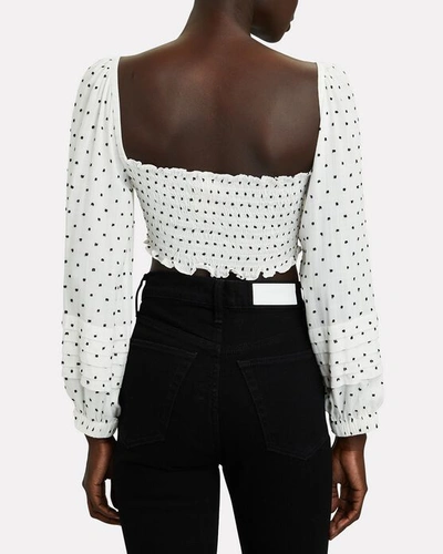 Shop Solid & Striped Remy Polka Dot Crop Top In White/black