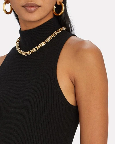 Shop Intermix Penelope Sleeveless Knit Turtleneck Dress In Black