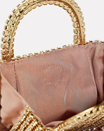 Shop Rosantica Follie Crystal Fringe Pouch Bag In Pink