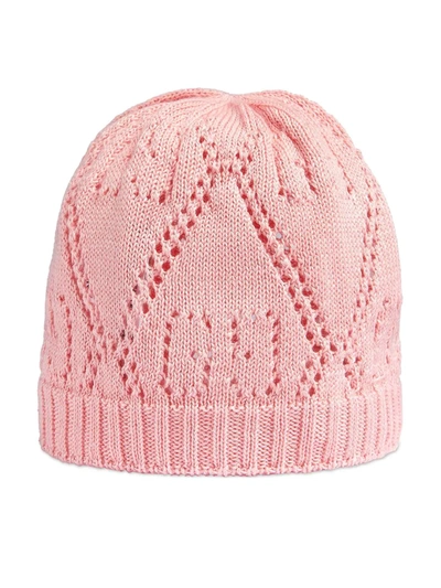 Shop Gucci Perforated Logo Hat In Pink