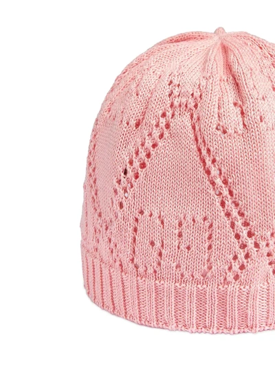 Shop Gucci Perforated Logo Hat In Pink