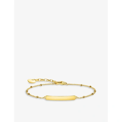 Shop Thomas Sabo Womens Dots 18ct Yellow Gold-plated Sterling Silver Belcher Bracelet