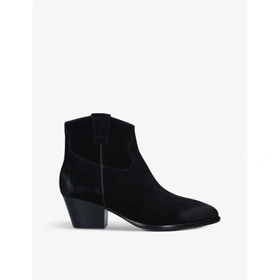 Shop Ash Houston Heeled Suede Ankle Boots In Black