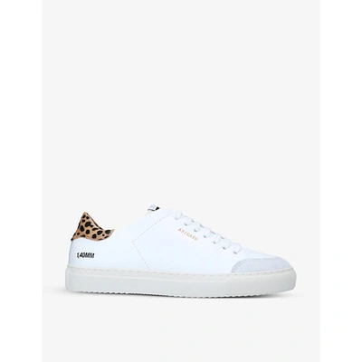 Shop Axel Arigato Womens White/comb Clean 90 Triple Leopard-print Leather Trainers