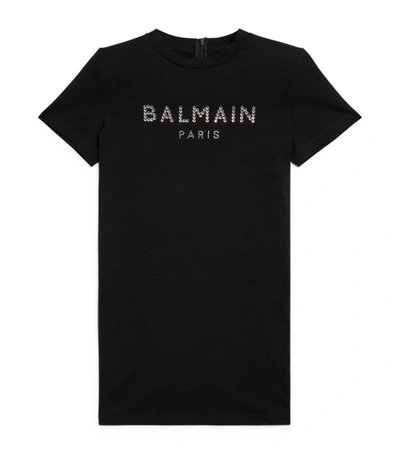 Shop Balmain Kids Logo T-shirt Dress (4-16 Years)