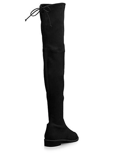 Shop Stuart Weitzman Suede Lace-up Over-the-knee Boots In Loden