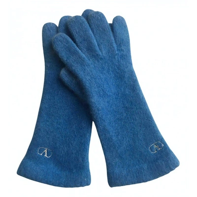 Pre-owned Valentino Garavani Wool Gloves In Blue
