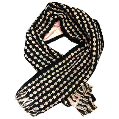 Pre-owned Chanel Wool Scarf In Black | ModeSens