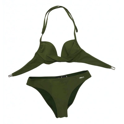 Pre-owned Fendi Two-piece Swimsuit In Green