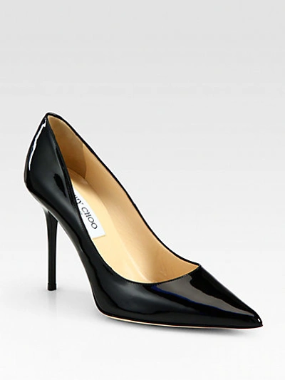 Jimmy Choo Abel Patent Leather Pumps In Black