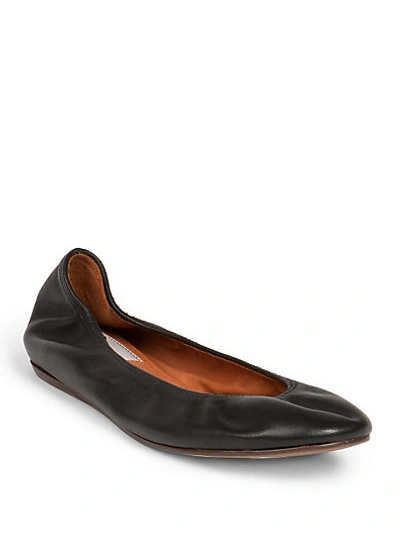 Lanvin Classic Leather Ballet Flats In Black