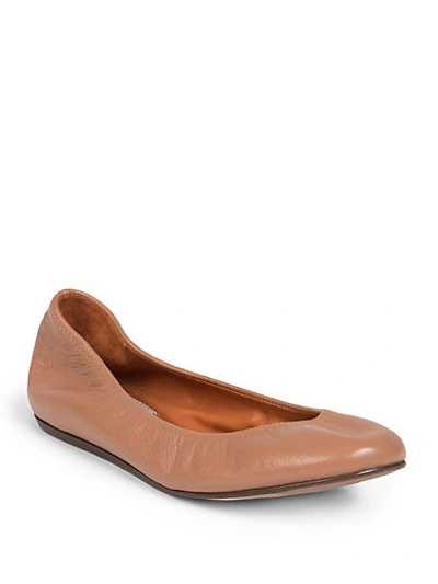 Shop Lanvin Classic Leather Ballet Flats In Nude