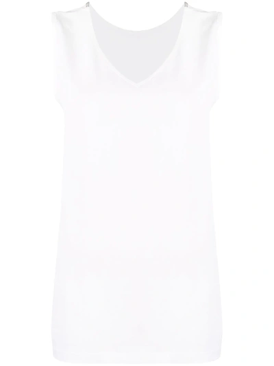 Shop Fabiana Filippi V-neck Tank Top In White