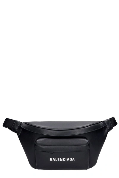 Shop Balenciaga Everiday Waist Bag In Black Leather