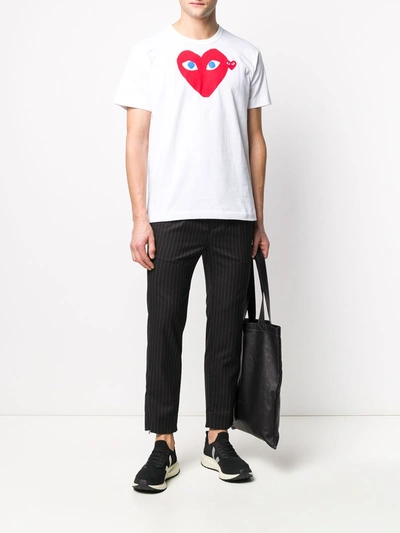 Shop Comme Des Garçons Play Cotton T-shirt In White