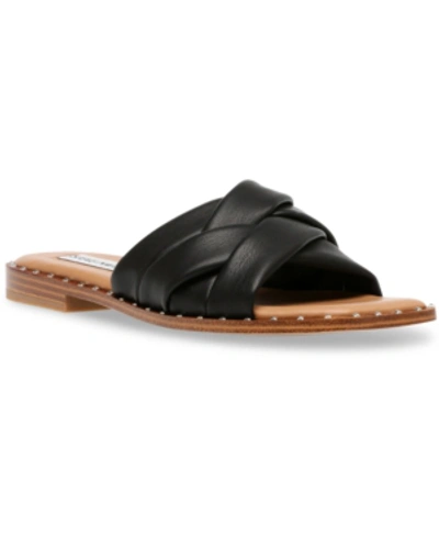 Shop Steve Madden Trial Studded Slide Sandals In Black
