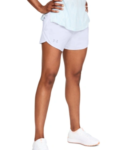 Shop Under Armour Women's Fly-by 2.0 Shorts In White, Reflective