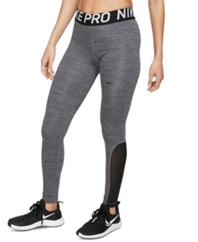 Shop Nike Women's Pro Leggings In Black/htr/black/black