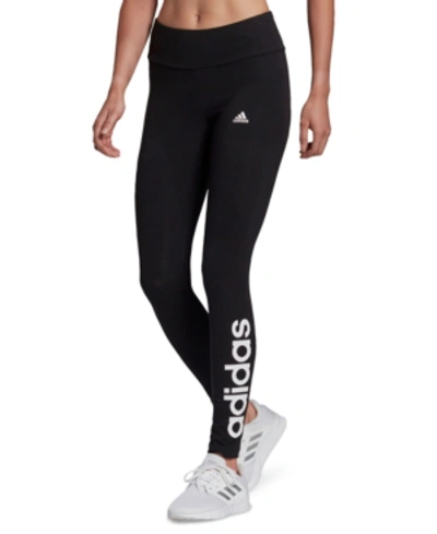 Shop Adidas Originals Adidas Women's Linear-logo Leggings In Black/white