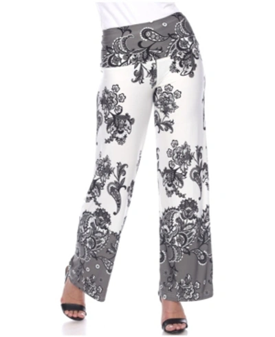 Shop White Mark Women's Floral Paisley Printed Palazzo Pant In Gray