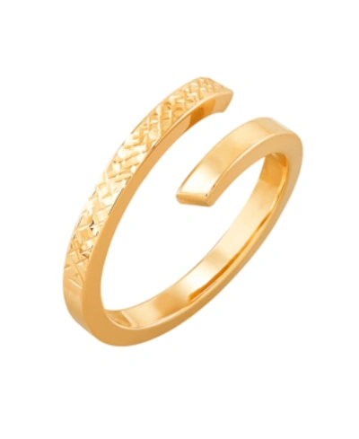 Shop Italian Gold Polished Diamond Cut Bypass Ring In 10k Yellow Gold