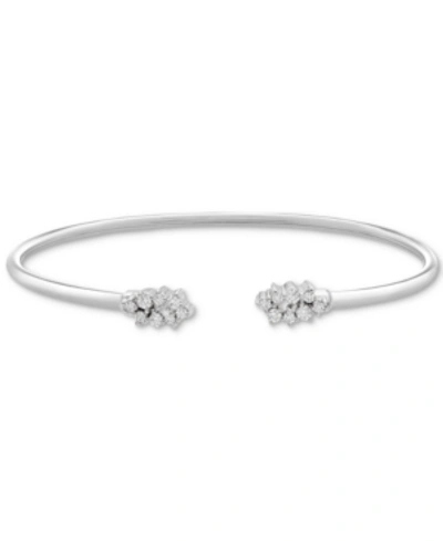 Shop Wrapped Diamond Scattered Cluster Flex Cuff Bangle Bracelet (1/4 Ct. T.w.) In Sterling Silver, Created For M