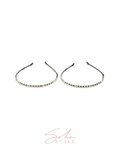 Shop Soho Style Indigo Gems Crystal Headband, Set Of 2 In Multi
