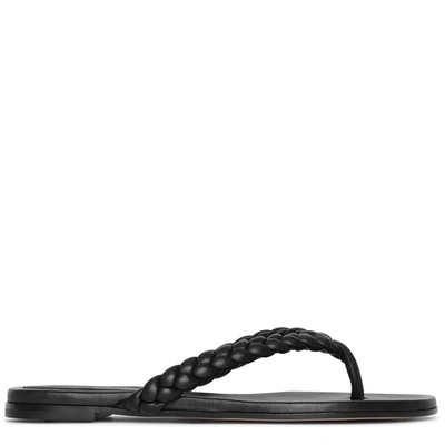 Shop Gianvito Rossi Tropea Flat Braided Thong Sandals