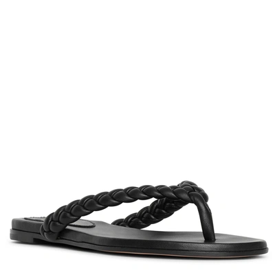 Shop Gianvito Rossi Tropea Flat Braided Thong Sandals