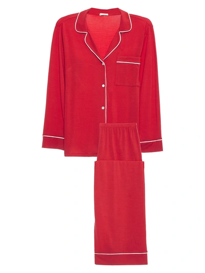 Shop Eberjey Women's Gisele Long Pajama Set In Haute Red