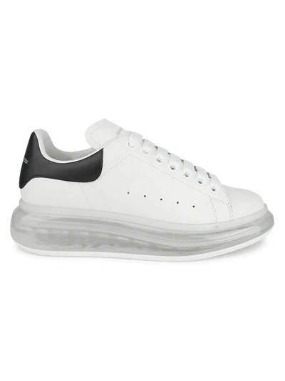 Shop Alexander Mcqueen Women's Oversized Transparent Sole Leather Sneakers In White Multi